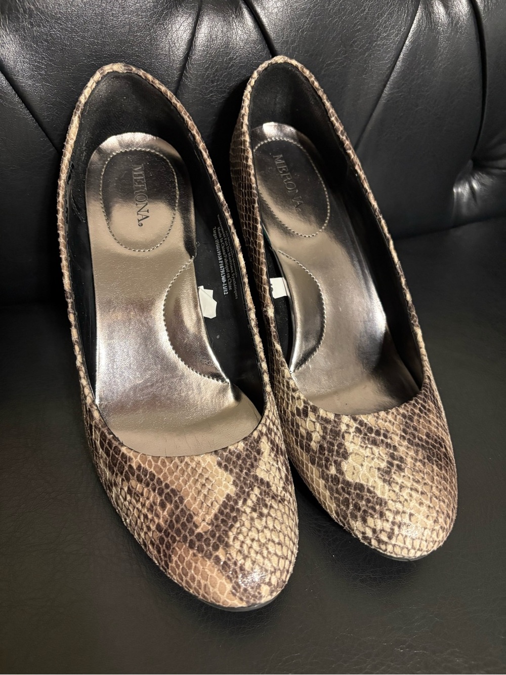 Merona Snake-Print Pumps in Brown and Tan